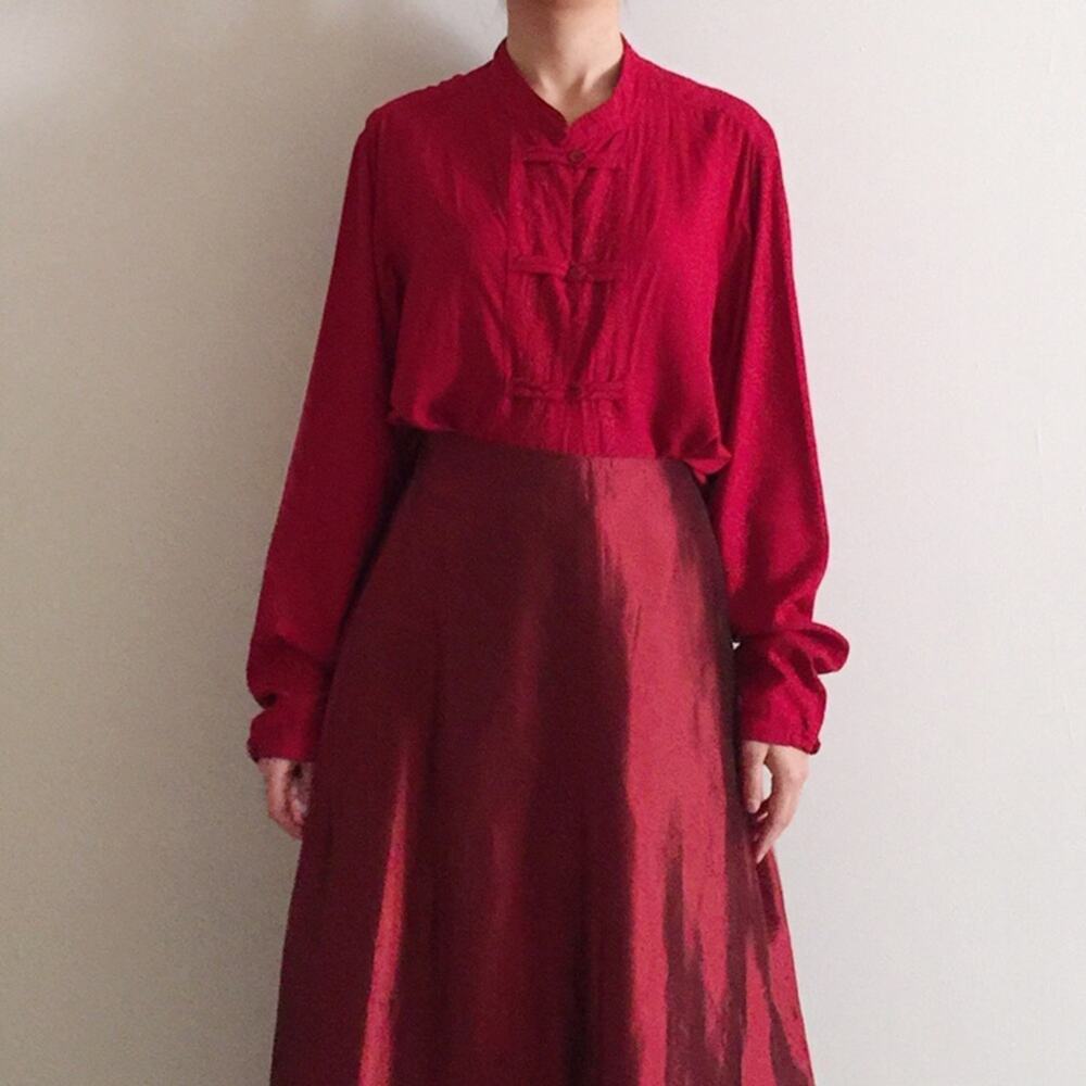C.J. Banks By Christopher&Banks Red Blouse.--NA10